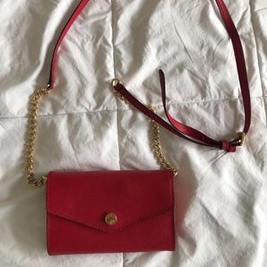 mini red wallet style crossbody
